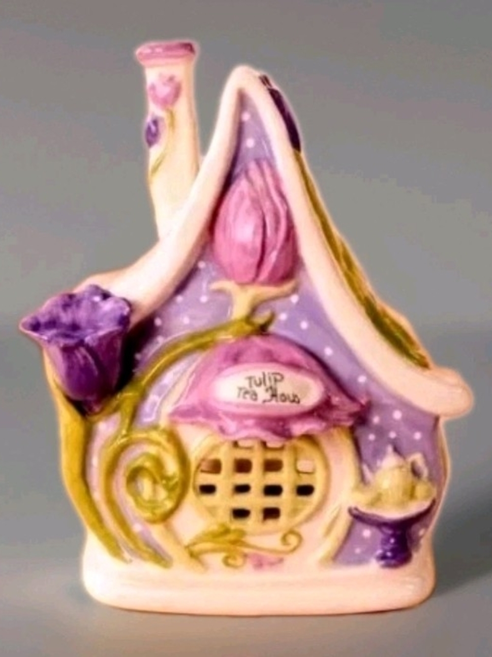 Blue Sky Clayworks TULIP TEA HOUSE Tea Light Candle House Heather Goldminc 2025